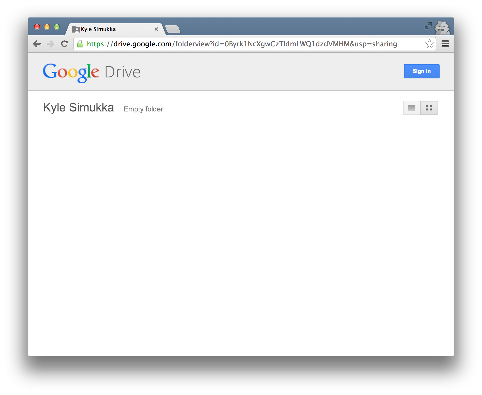 on the Google Drive url in the email this will open a new window or tab that will look like the following
